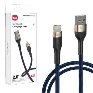 Кабель BX-5 USB на Lightning 1m 2A ISA сине-золотой