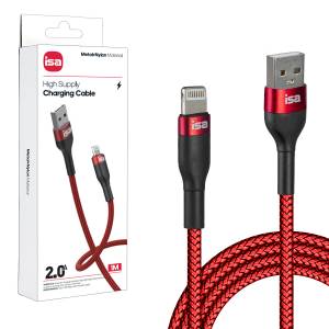 Кабель BX-5 USB на Lightning 1m 2A ISA красный