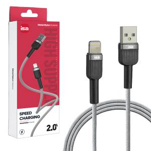 Кабель BX-7 USB на Lightning 1m 2A ISA серо-черный