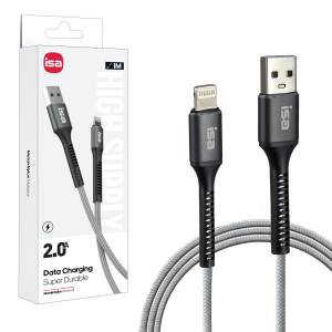 Кабель BX-6 USB на Lightning 1m 2A ISA серый