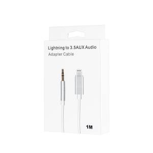 Кабель AUX iPhone - 3.5mm. TPE белый 1M