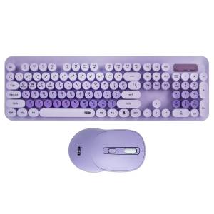 Комплект беспроводная клавиатура + мышь ISA KB-09 фиолетовая