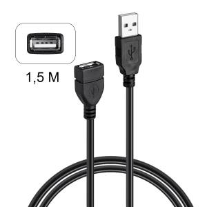 Кабель USB 2.0 удлинитель 1.5M черный