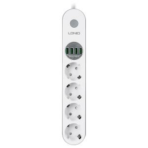 Сетевой фильтр на 4 розетки + 4 USB 3.4A 2M SE4432 LDNIO