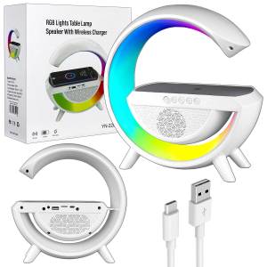 Портативная акустика RGB с беспроводной зарядкой YN-2209 белая